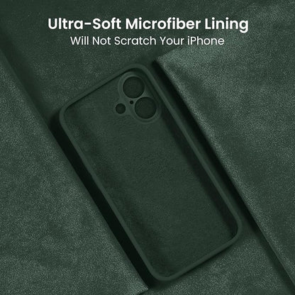 FireNova Designed for iPhone 16 Plus Case, Silicone Upgraded [Camera Protection] Case, Soft Anti-Scratch Microfiber Lining Inside, 6.7 inch, Alpine Green