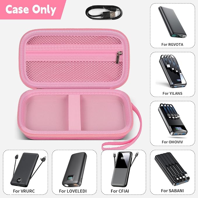 ANKHOH Portable Bank Charger Case for Charmast for VRURC for OHOVIV for SABANI for YILANS for CFIAI for LOVELEDI for RGVOTA for Miday for RONEGN for POIYTL for IAPOS Fast Charging Battery (Pink)