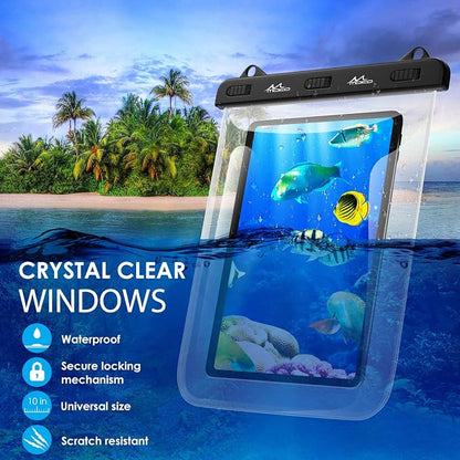 MoKo Waterproof Tablet Case, Tablet Pouch Dry Bag Compatible with iPad 10th, iPad 9/9.7/10.2, iPad mini 6/5/4/3, iPad Air 5/4, Air 3 10.5, iPad Pro 11 2022, Galaxy Tab S6/S7, Tab A 9.7, Up to 12 inch