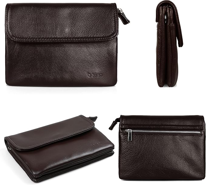 befen Genuine Leather Small Crossbody Bags for Women Cell Phone Bag Cross Body Purses,Silver Zipper