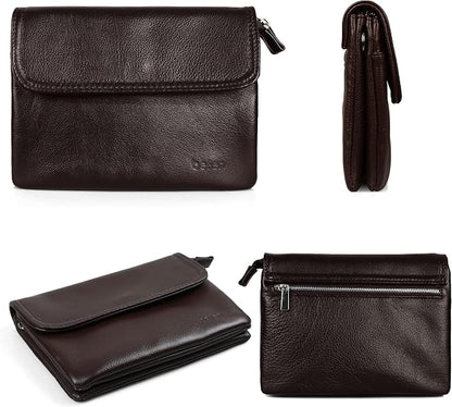 befen Genuine Leather Small Crossbody Bags for Women Cell Phone Bag Cross Body Purses,Silver Zipper