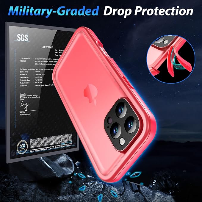 SPORTLINK for iPhone 16 Pro Max Case - IP68 Waterproof Military Protective Full Body Heavy Duty Shockproof 360 Sealed Dustproof with Camera Screen Protector Cover for i Phone 16 Pro Max 6.9" Pink