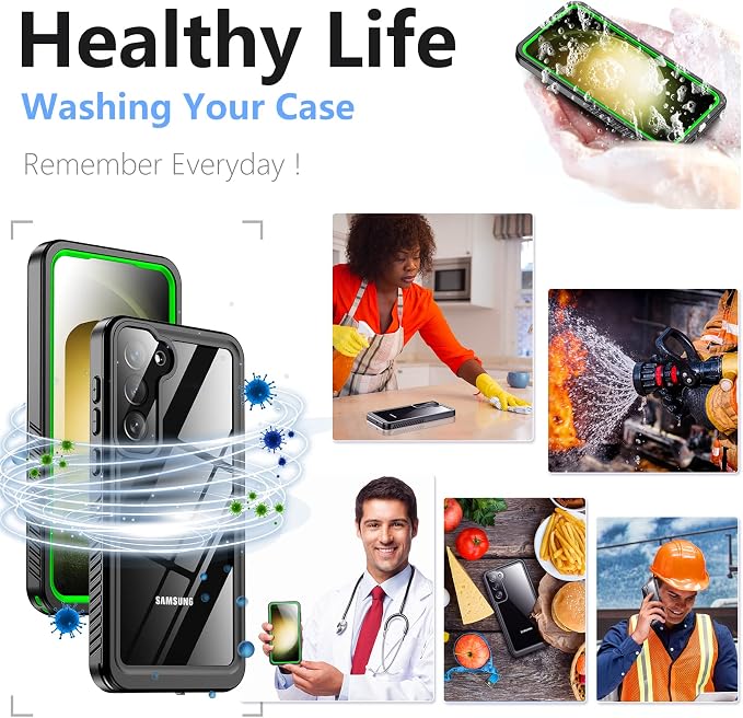 Temdan for Samsung Galaxy S23 Case,Waterproof Built-in Lens & Screen Protector[Full Body Shockproof][12 FT Military Drop Proof][Dustproof][IP68 Underwater] Case for Galaxy S23 6.1’’-Green