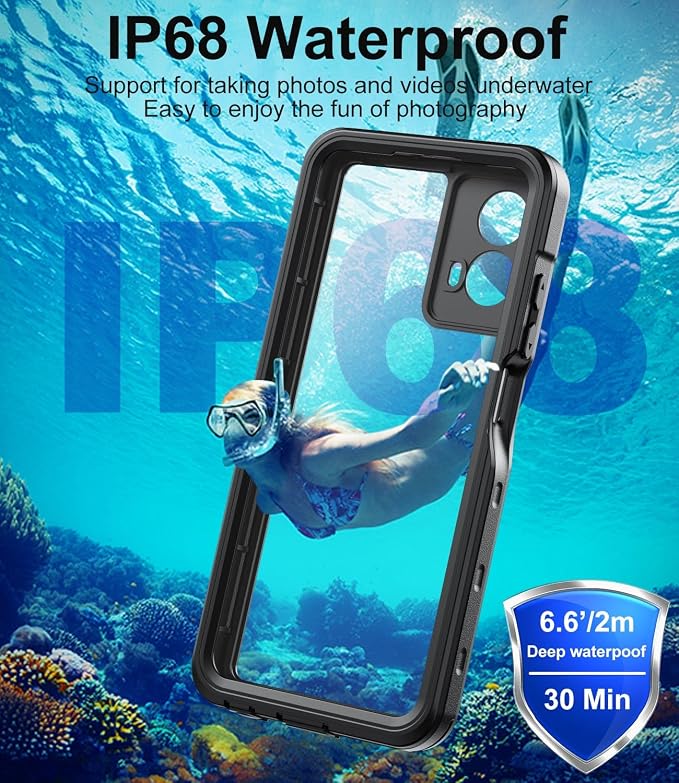 for Motorola Moto G 5g 2024 Case, IP68 Waterproof with Built-in Screen Protector, Full Body Shockproof Dustproof Rugged Protective Phone Case for Moto G 5g 2024, Black