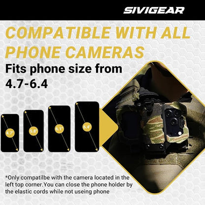 Tactical Phone Holder,Plate Carrier Phone Mount Not Block the Phone Camera Molle Phone Holder for Hunting,Duty,Hiking