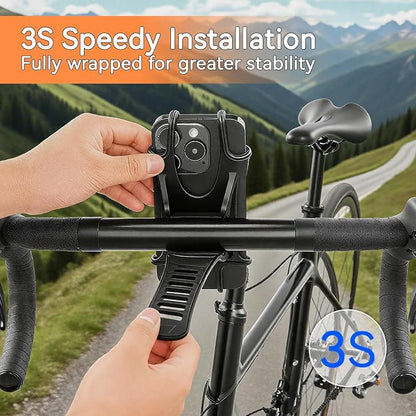 Bike Phone Holder & Motorcycle Phone Mount - Adjustable Handlebar Cell Phone Clasm for Bicycle, Scooter, E-Bike, Universal 4.7"-6.8" Smartphones for iPhone 17/16/15 Pro Max, Galaxy S24, Shockproof