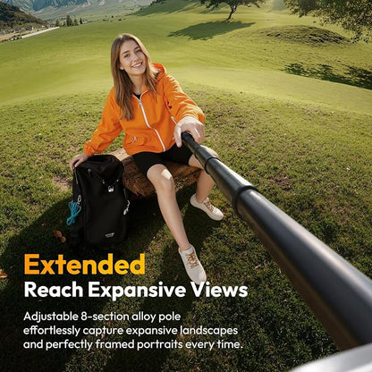 ULANZI Phone Tripod, SK27 61" Extendable Selfie Stick for iPhone, 2 in 1 Adjustable Tripod with Bluetooth Remote Cold Shoe Mount, Portable Phone Stand Lightweight for Travel Photo Video Stream Vlog