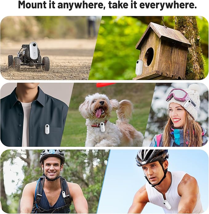 Mini Body Camera, Wearable Action Body Cam, Thumb Size Hands Free Recording Body Worn Camera, Premium Portable Camcorder Mount Anywhere for Pet Walking, Work, Travel (White, 128GB)