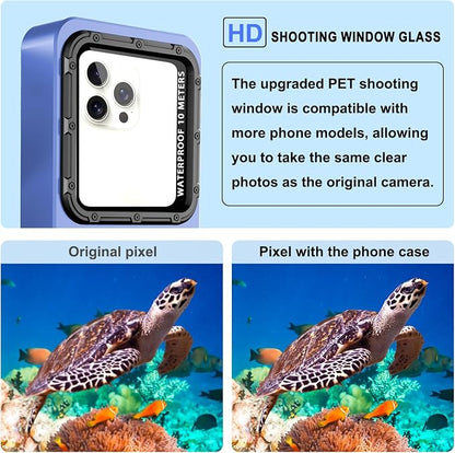 2026 Diving Snorkeling Phone Case for iPhone 17/16/15/14/13/12/11 Pro Max/XS/X Samsung Galaxy S26/S25/S24 Professional Scuba Dive Waterproof Underwater Photo Video Cover (4TH Gen, Blue-)