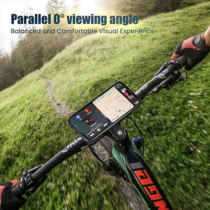 Bike Phone Mount - Secure Dual-Lock Cycling Mountain Bike Stem Phone Holder, Stable Aluminum Bicycle Clamp for MTB, Gravel & Road Bikes, 1-Hand Quick Twist Release, Fit iPhone & 4-7.3 Inch Cell Phones