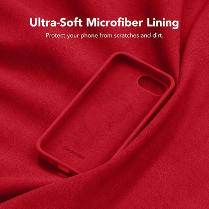 Magnetic for iPhone 17e/iPhone 16e Case, Compatible with MagSafe, [Soft Anti-Scratch Microfiber Lining] Slim Silicone Shockproof Protective Phone Case for iPhone 17e/16e 6.1", Deep Red