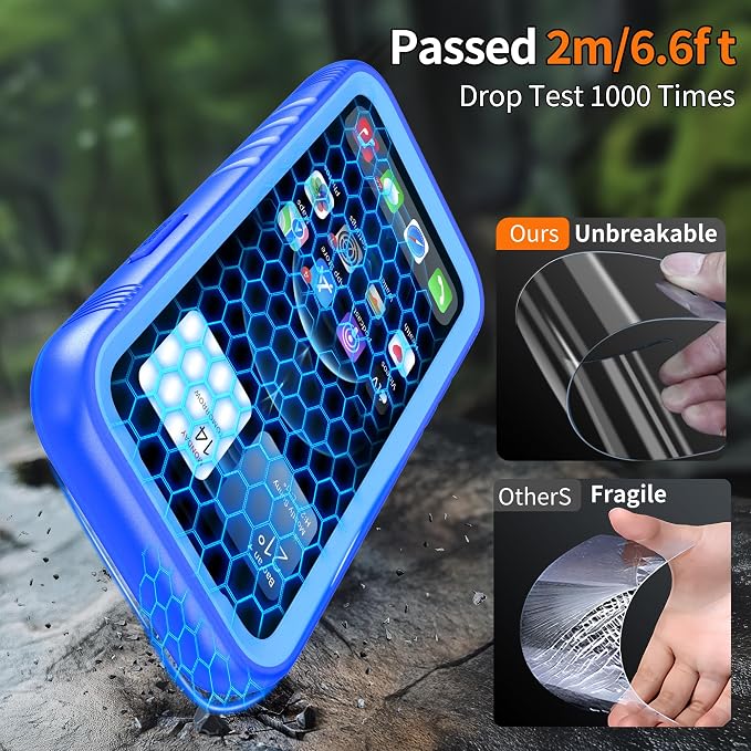 Cozycase Compatible with iPhone 12 Pro Max Waterproof Case - Full Body Rugged Dustproof Shockproof Cover Bumper Case with Built-in Screen Protector for iPhone 12 Pro Max 6.7 inch 2020 (Blue)