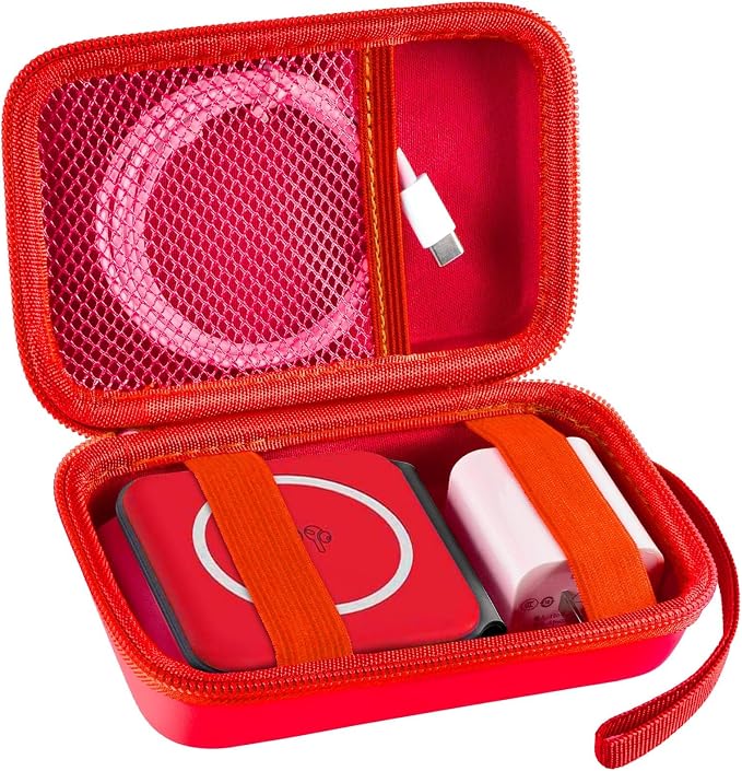 ANKHOH Travel Case for UCOMX for Nano/for Iseyyox/for LISEN/for RTOPS 3 in 1 Wireless Charger, Foldable Magnetic Charging Station Storage Holder Bag for Fast Charge Pad Cable and Adapter, Red-Box Only