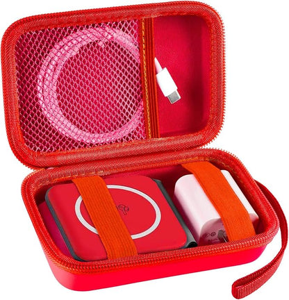 ANKHOH Travel Case for UCOMX for Nano/for Iseyyox/for LISEN/for RTOPS 3 in 1 Wireless Charger, Foldable Magnetic Charging Station Storage Holder Bag for Fast Charge Pad Cable and Adapter, Red-Box Only