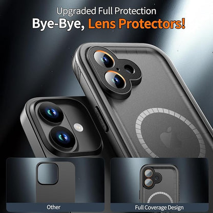 Cozycase for iPhone 17 Waterproof Case Full-Body Bumper Shockproof Dustproof Cases with Built-in Screen Protector &Camera Control Compatible with MagSafe,Drop Proof 17 Cover Frosted Black