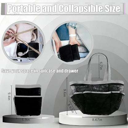 Attmu Mesh Shower Caddy Portable, Quick Dry Hanging Shower Tote Bag for College Dorm Room Essentials, Large Capacity Shower Caddy Dorm for Bathroom Gym Swimming