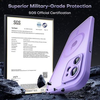 TOCOL for Phone 12 Case, Compatible with Magsafe Charger, Full Camera Protection, Drop Protection, Translucent Matte Phone Case for iPhone 12 6.1 inch Light Purple