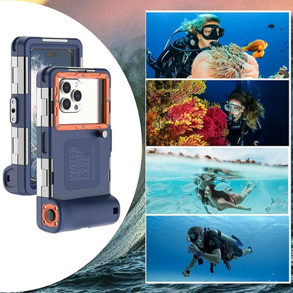 Underwater Snorkeling Diving Phone Case, Universal Waterproof Phone Case for iPhone 17/16/15/14/13/12/11Pro Max/XR/XS/X for Samsung Galaxy S24/S23/S22/S21,Scuba Underwater Photo Video Housing(Orange)