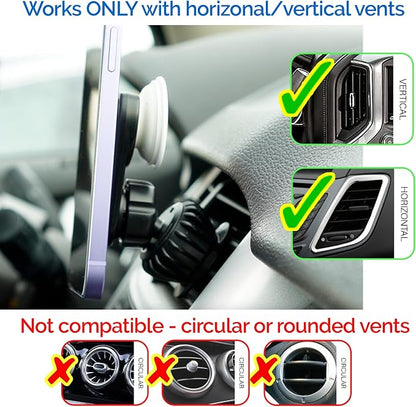 MCCHJoy 2X-Hold Magnetic Car Mount for PopSockets, Easy to Install Air Vent Mount, Adjustable and Secure, Fits All Phones All Socket Grips