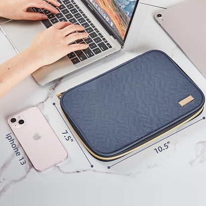 NISHEL Travel Cord Organizer, Electronic Cable Accessories Storage Bag | Bag for chargers, cables, phones, hard drives, USB devices and SD cards, ideal for travel and daily use, Aegean-Blue