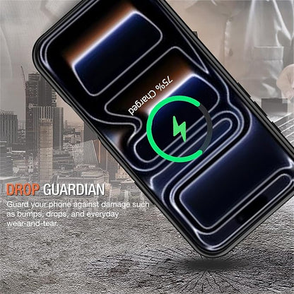 Battery Case for iPhone 17 Pro, Enhanced 10000mAh Portable Protective Wireless Charging Case Support Carplay Compatible with iPhone 17 Pro (6.3 inch) Rechargeable Extended Battery Charger Clip(Black)