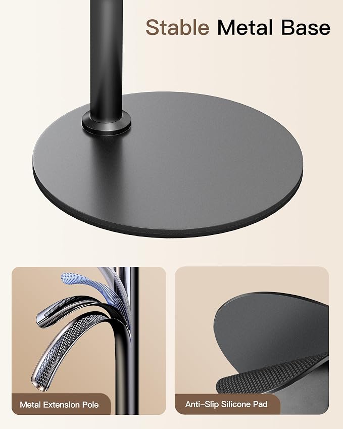 NiceVeedi 10.2” Magnetic Desk Ring Light with Stand, 5000mAh Rechargeable Desktop Ring Light for Phone，3 Color Foldable Selfie Light for Live Stream/Makeup/TikTok/YouTube/Photography/Zoom/Vlogging