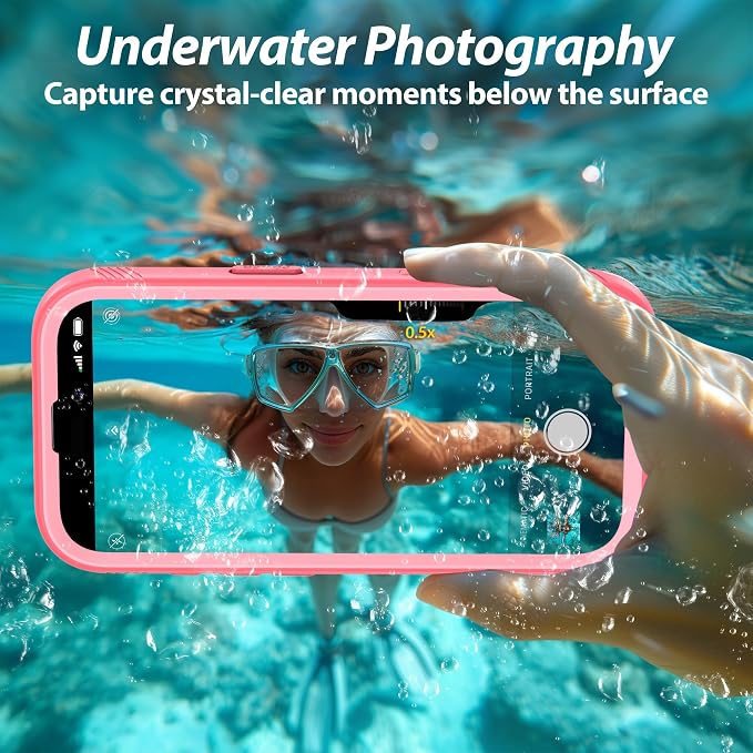 SPORTLINK for iPhone 17 Case - IP68 Waterproof Military Protective Full Body Heavy Duty Shockproof 360 Sealed Dustproof with Camera Screen Protector Phone Cover for iPhone 17 6.3" Pink