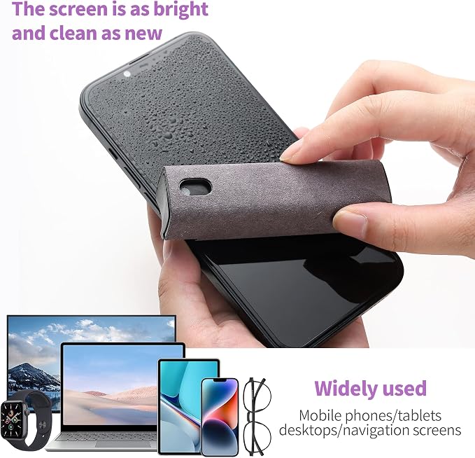Screen Cleaner Kit 4 Pcs, Two in One Screen Cleaner Spray and Wipe, Touchscreen Mist Cleaner Spray Bottle for Phone/Laptop/Tablet/TV/Monitor/Car Screens