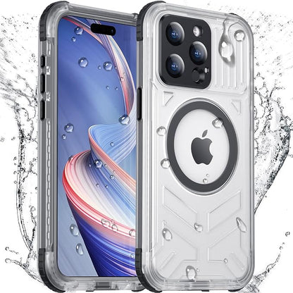 Temdan Magnetic for iPhone 15 Pro Case Waterproof,[Built-in Screen & Camera Protector][Full Body Shockproof][IP68 Underwater][Dustproof] Shockproof Phone Case for iPhone 15 Pro 6.1"-Black