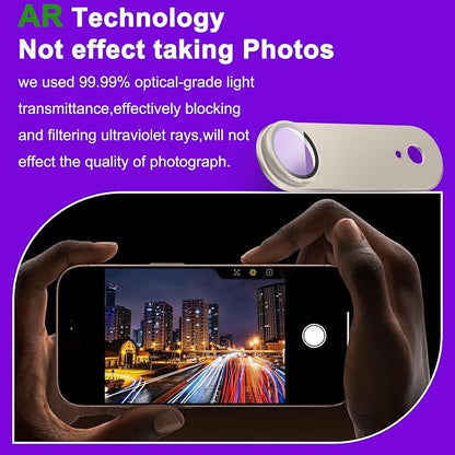 2 Pack Camera Lens Protector for iPhone 17 Air [ Drop Protection ] AR Tempered Glass Strong Adsorption Metal Camera Cover Screen | Light Gold Finish