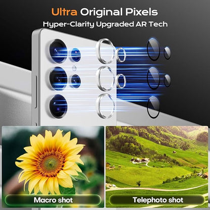 Camera Lens Protector for Samsung Galaxy S25 Ultra, Tempered Glass Metal Individual Camera Cover Screen [Anti-drop] Case Friendly- Silver