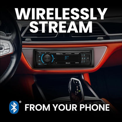BOSS Audio Systems 625UAB Single DIN Car Stereo with Bluetooth - No CD DVD Player, AM/FM Radio Receiver, Aux Input, USB