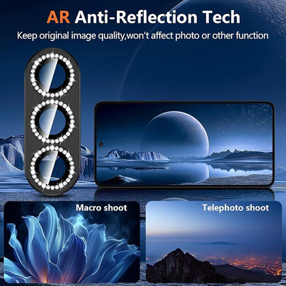 for Samsung Galaxy S26 Plus Camera Lens Protector, Electroplated Matte Back with 9H Tempered Glass Lens Protector, [Strong Adsorption] [Case-Friendly] Metal Ring HD Lens Cover, Black Diamond