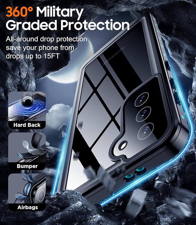 Temdan for Samsung Galaxy S21 Case Waterproof with Built-in Screen Protector 360 Full Body Underwater Case Shockproof Dustproof for Samsung S21 Phone Case Heavy Duty Protective 5G 6.2 Inch Teal