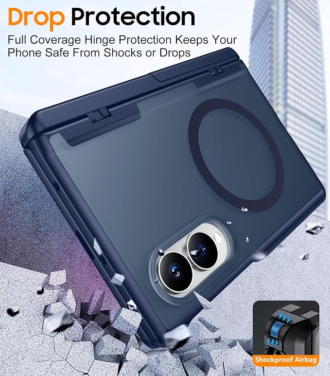 SPIDERCASE for Samsung Galaxy Z Fold 8 Case,Built-in [Screen Protector] [Hinge Protection] [Kickstand] Full Body Protective Phone Case for Galaxy Z Fold 8 - Blue