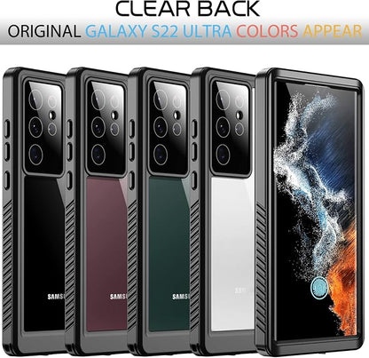 Temdan for Samsung Galaxy S22 Ultra Case Waterproof, Built in Screen Protector 360° Full Body Heavy Duty Shockproof IP68 Waterproof Galaxy S22 Ultra Case for Samsung S22 Ultra 5G 6.8 inch Black