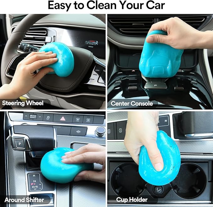 PULIDIKI Car Cleaning Gel Clean Putty, Universal Car Interior Cleaner Slime, Perfect Cleaning Kit Supplies, Auto Detailing Tools Accessories, Dust Remover Gifts for Men Women Blue (70g)