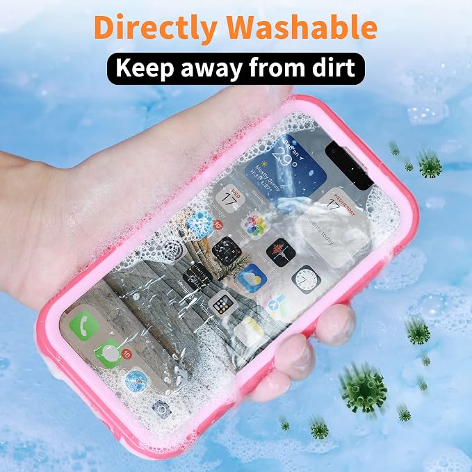Cozycase Compatible with iPhone 13 Waterproof Case - Full Body Dustproof Shockproof Rugged Waterproof Case for iPhone 13 6.1 Inch Pink