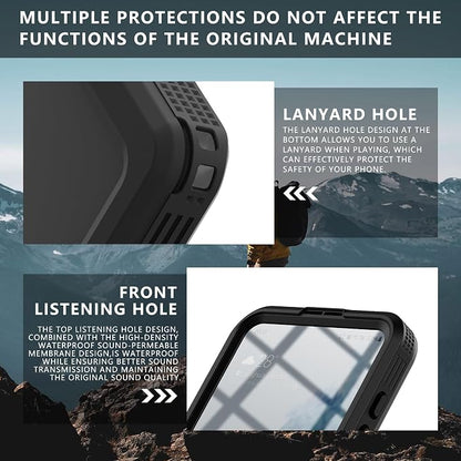Losin Compatible with Galaxy S25 Case Waterproof Magnetic [Compatible with MagSafe] [Drop Protection] [IP68 Underwater] Full Body Shockproof Protective Phone Case, Black