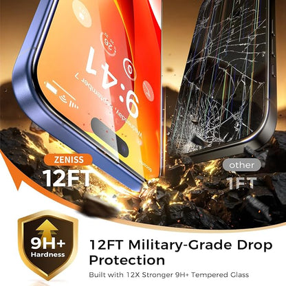 NeverBreak 9H+ Hardness for iPhone 16 Plus Screen Protector 12FT Military Grade Protection (Scratch, Shatter, Drop Resistance) 16Plus Tempered Glass Full Edge Coverage 6.7" 2 Pack Replacement Parts