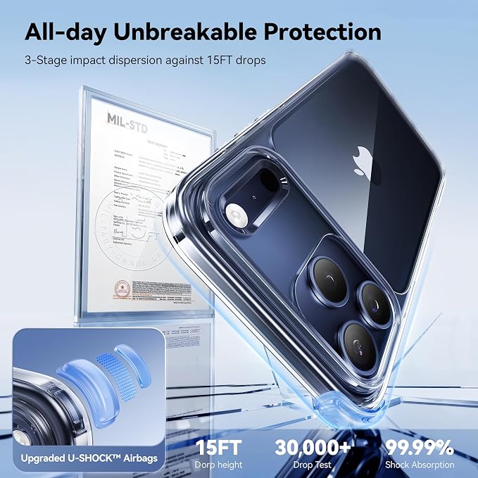 CASEKOO for iPhone 17 Pro Max Case Smooth Crystal Clear, Patented Anti-Yellow & Virgin TPU, 15FT Military-Grade Protection, Slim Transparent Women Men Funda para for iPhone 17 Pro Max Case 6.9", Clear