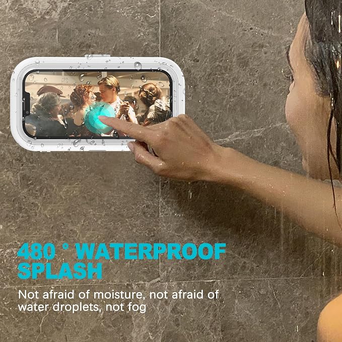 ZukoCert Waterproof Phone Holder for Shower, 2025 Upgraded, 480° Rotation, Compatible with Phones Up to 7” Compatible with iPhone, Compatible with Samsung and More