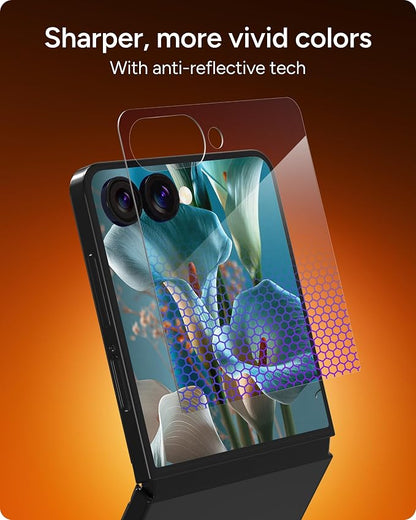 ZAGG Glass XTR5 Samsung Galaxy Z Flip8 Screen Protector | Front Screen, 11x Stronger Graphene-Infused Tempered Glass, Blue Light Filter, Anti-Reflective, InvisibleShield, Easy Install