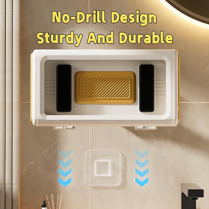 360° Shower Phone Holder Waterproof with Rotating Mount - Shower Phone Pouch for 4-7 Inch Devices - Adjustable, Touchscreen-Friendly, No-Drill Design for Bathroom, Kitchen & Gym