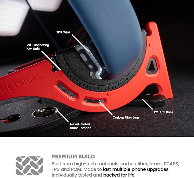 GEOMETRICAL Pocket Tripod PROv2 - Card-Size Stand, for iPhone, Magma Red Universal Kit