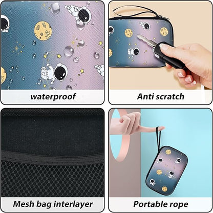 Cute DIY Phone Charger Case Storage Set with Cartoon Cable Protector with Carrying Cable Case Bag, Cord Organizer, USB Earphone Wire Saver Organizer Charger Protector for iPhone (Astronaut)