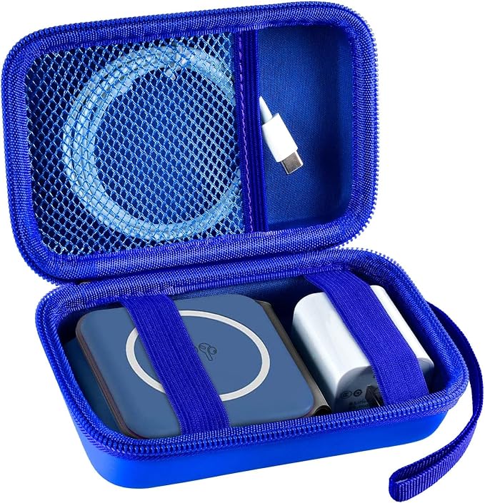 ANKHOH Travel Case for UCOMX for Nano/for Iseyyox/for LISEN/for RTOPS 3 in 1 Wireless Charger, Foldable Magnetic Charging Station Storage Holder Bag for Fast Charge Pad Cable Adapter, Blue-Box Only