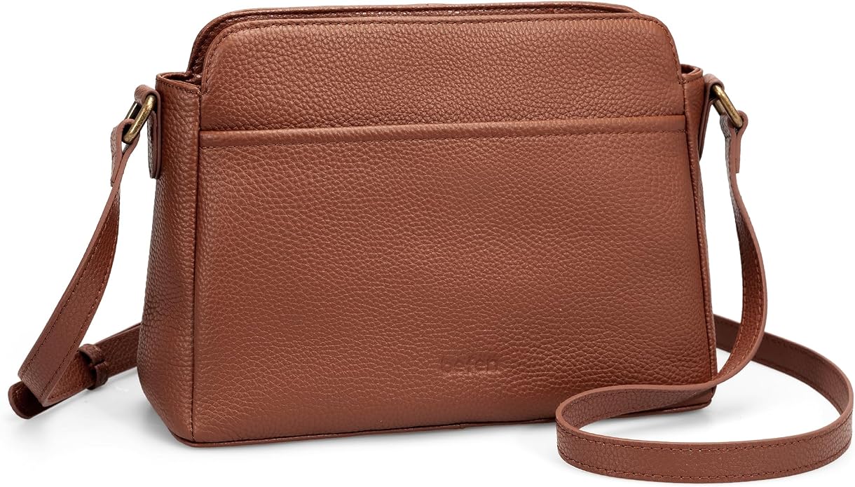 befen Anti-theft Crossbody Bag for Women Genuine Leather, Small Cross Body Shoulder Handbags with RFID Card Slots