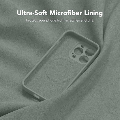 Magnetic for iPhone 12 Pro Max Case, Compatible with MagSafe, [Full Camera Protection][Screen Protector] Silicone Shockproof Protective Phone Case for iPhone 12 Pro Max 6.7", Calke Green