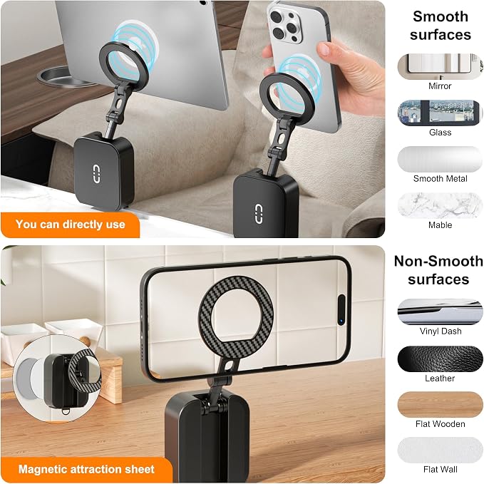 Alloy Magnetic Golf Cart Phone Holder for MagSafe iPhone,Unique Golf Gifts for Men Golfers Dad Father Husband,360° Foldable Rotation Phone Mount Portable Golf Accessories Mini Gym Phone Holder